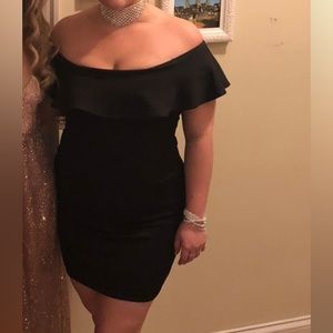 Guess Strapless Ruffle Mini Dress